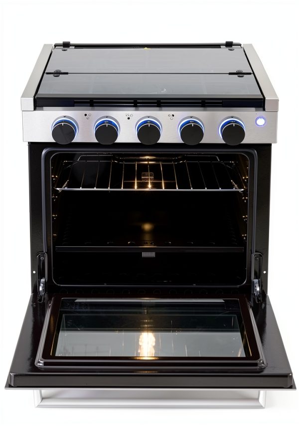 RecPro RV Stove Gas Range Freestanding Black Silver-1
