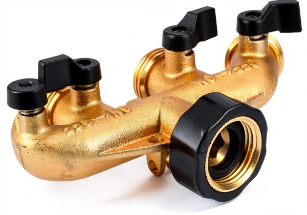 Sanpaint 4 Way Brass Garden Hose Splitter Adapter Valve-3