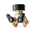 2 Way Water Splitter Brass DBR Tech Garden Hose Attachment-7