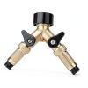2 Way Water Splitter Brass DBR Tech Garden Hose Attachment-3