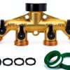 MAGGIFT Brass Hose Splitter 4 Way Adapter Solid Brass-0