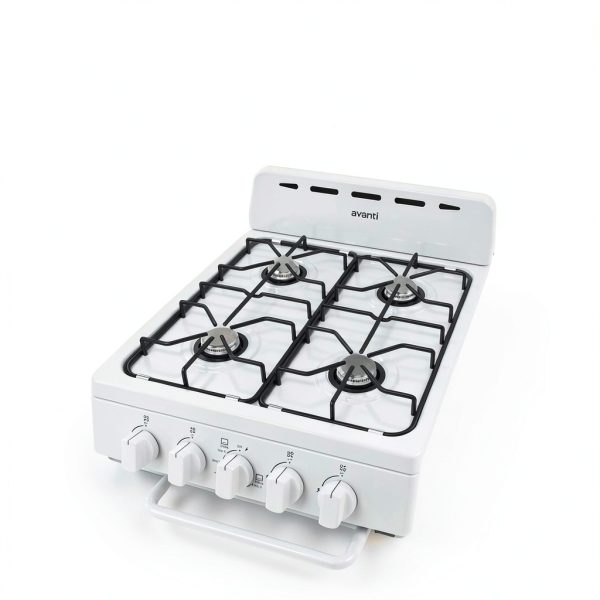 Avanti Gas Range White 4 Burner Compact Kitchen Appliance-2