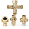 Yanwoo 3 Way Garden Hose Splitter Metal Adapter Golden-2