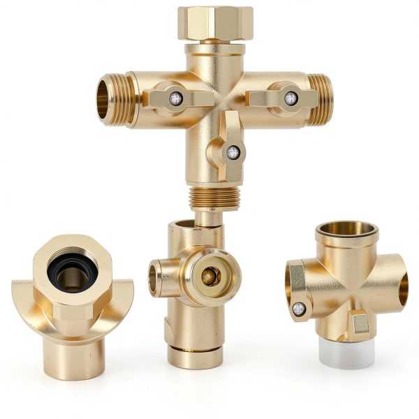 Yanwoo 3 Way Garden Hose Splitter Metal Adapter Golden-2