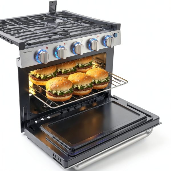 CAMPLUX RV Oven Stove Combo Stainless Steel Slide-In Design-3
