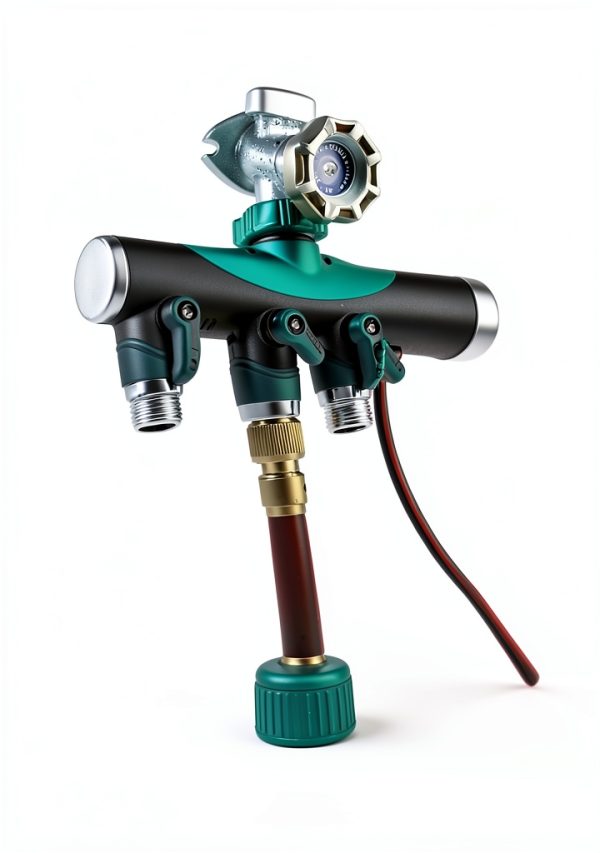 DBR Tech 4 Way Hose Splitter Zinc Metal Garden Water-6