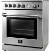 Forno 30 Inch Gas Range Stainless Steel Freestanding-2