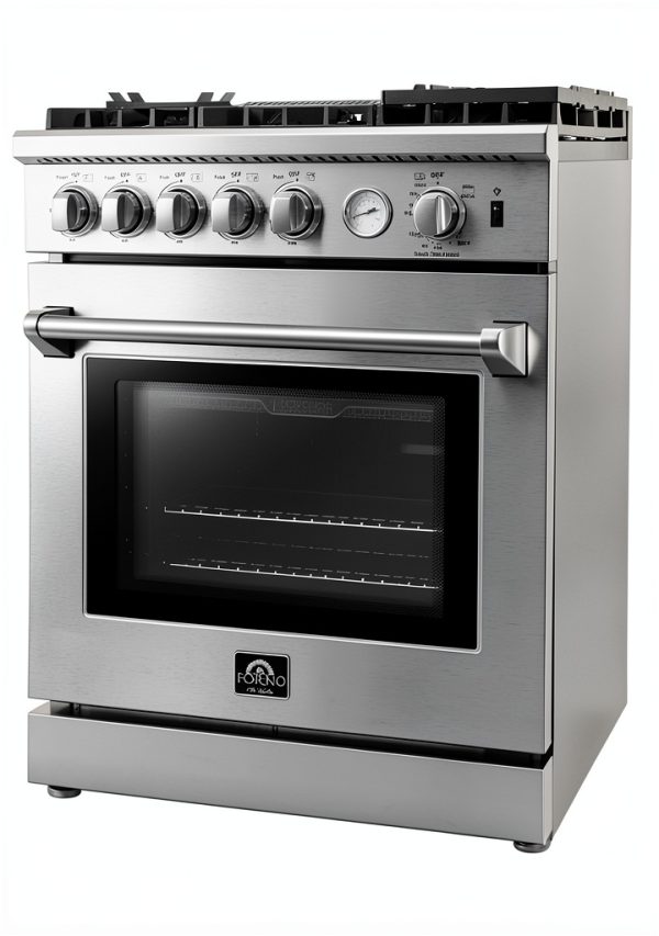 Forno 30 Inch Gas Range Stainless Steel Freestanding-2