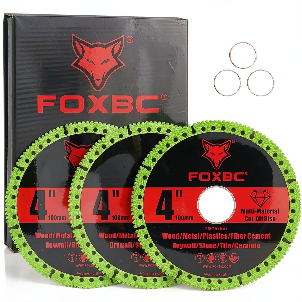 Installing FOXBC Diamond Cut-Off Discs 4 Inch Multi-Material on a workbench