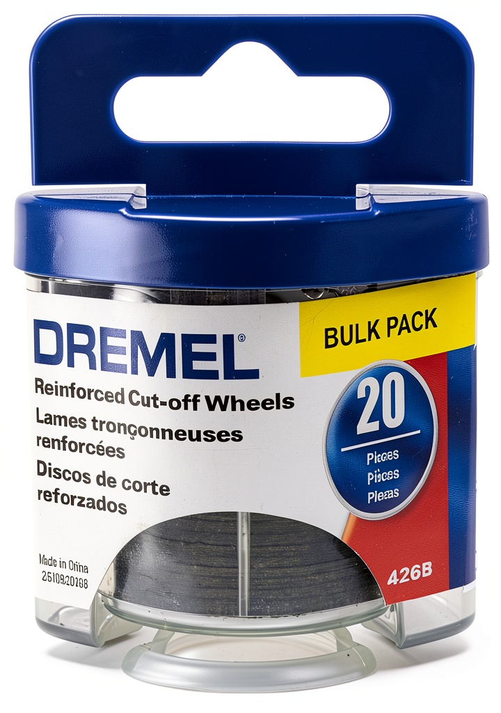 Installing Dremel 426B Ceramic Cut-Off Wheels 20-Piece Set for Grinders on a workbench