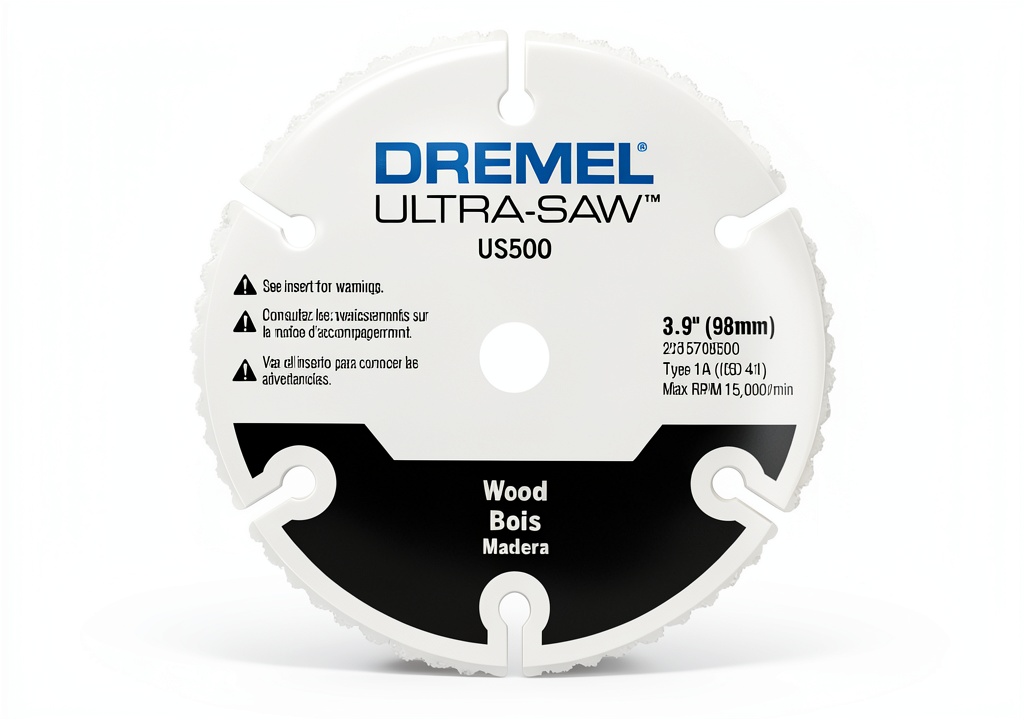 Installing Dremel carbide cutting wheel on a wooden workbench