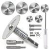 Auxiren Rotary Drill Saw Kit with 6 HSS Wheels and Multi Shank-0