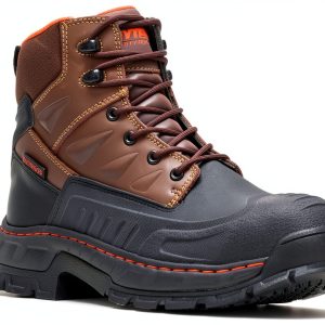 HyTest Men's Brown, Comp Toe, EH, Waterproof, Insulated, 6 Inch Boot-0