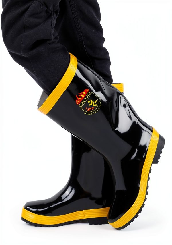 Safety Boots Fire Fighting Rubber Non‑Slip High‑Temp Steel‑Plate-1