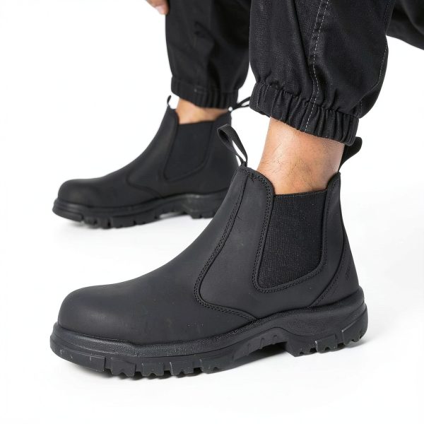Slip on Work Boots for Men Women Composite Toe Leather Slip‑Resistant-7